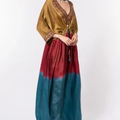 CAPISVIRLEO Ombre Dyed Habutai Silk Kaftan -Textalux Sales 44cp1 3