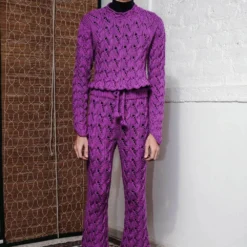 QUOD Magical Purple Cable Hand-Knitted Top