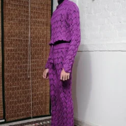 QUOD Magical Purple Cable Hand-Knitted Top -Textalux Sales 51123qu28 4