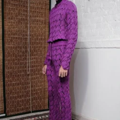 QUOD Magical Purple Cable Hand-Knitted Top -Textalux Sales 51123qu28 5