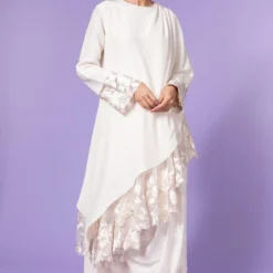 New Release 3 Aikeyah White Embroidered Layered Dress