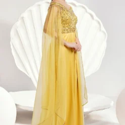 Divya Aggarwal Emma Golden Yellow Jumpsuit -Textalux Sales 5124pu15 4