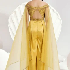 Divya Aggarwal Emma Golden Yellow Jumpsuit -Textalux Sales 5124pu15 5