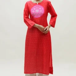 Naina Jain Red Bandhani Kurta