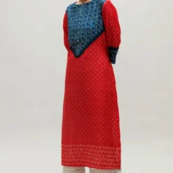 Naina Jain Red & Blue Pure Silk Bandhani Kurta 8 Naina Jain Red & Blue Pure Silk Bandhani Kurta -Textalux Sales 512nj8 2