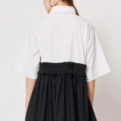 Two Point Two Black & White Asymmetrical Ruffle Top -Textalux Sales 5623ce80 7