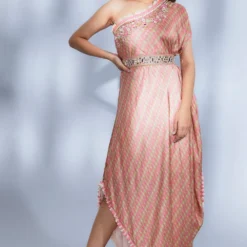 Gopi Vaid Zoya One Shoulder Embellished Dress