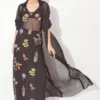 REIK Black Floral Applique Cape Set -Textalux Sales 5823rk7 1