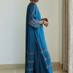 Sarang Kaur Blue Rekha Kurta Set -Textalux Sales 61023sk4 2