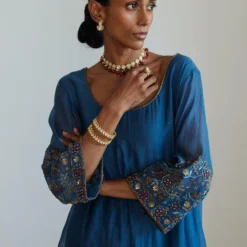 Sarang Kaur Blue Rekha Kurta Set -Textalux Sales 61023sk4 3