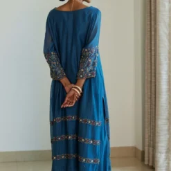 Sarang Kaur Blue Rekha Kurta Set -Textalux Sales 61023sk4 4