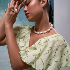 Sakshi Khetterpal Botanical Green Chanderi Frill Jumpsuit -Textalux Sales 6124sk41 2