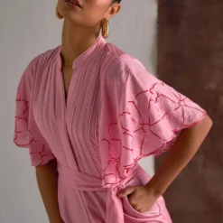 Sakshi Khetterpal Blossom Blue Chanderi Jumpsuit -Textalux Sales 6124sk54 3