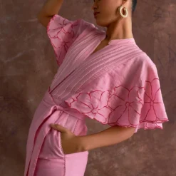 Sakshi Khetterpal Blossom Blue Chanderi Jumpsuit -Textalux Sales 6124sk54 7