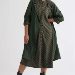 Three Olive Green A-line Dress -Textalux Sales 612thw32 3