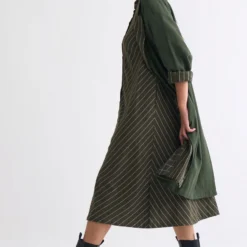 Three Olive Green A-line Dress -Textalux Sales 612thw32 4