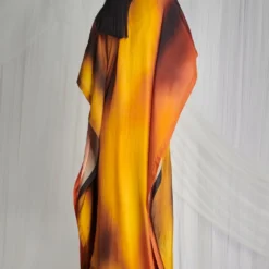 Mala And Kinnary Yellow Embellished Kaftan -Textalux Sales 6323mka27 4