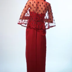 Anjali Kanwar Maroon Crystal Embellished Cape & Dress -Textalux Sales 6423akf14 5