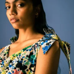 Studio RIGU Splatter Strappy Knot Dress -Textalux Sales 64sr30 3