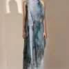 Abhishek Sharma Crystal Stone Printed Draped Dress -Textalux Sales 65as9 1