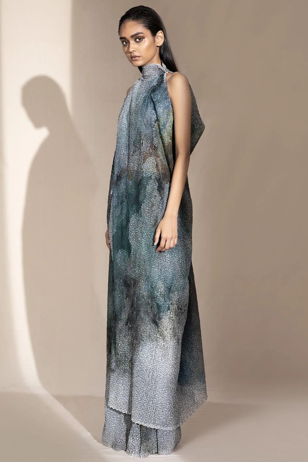 Abhishek Sharma Crystal Stone Printed Draped Dress 4 Abhishek Sharma Crystal Stone Printed Draped Dress - Image 2