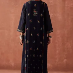 Sunira Designs Blue Dhaaga V-neck Phiran Kurta 7 Sunira Designs Blue Dhaaga V-neck Phiran Kurta -Textalux Sales 6923sa2 3