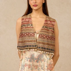 Tarun Tahiliani Multi-Hued Floral Digital Print Jumpsuit Set -Textalux Sales 71223tt21 2