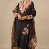 Tarun Tahiliani Classic Black Floral Embroidered Kurta Set 1 Tarun Tahiliani Classic Black Floral Embroidered Kurta Set -Textalux Sales 71223tt22 1