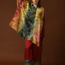 CAPISVIRLEO Multi-coloured Silk Kaftan Set