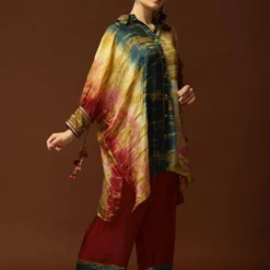 CAPISVIRLEO Multi-coloured Silk Kaftan Set -Textalux Sales 71cap42 3