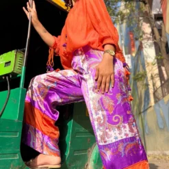 CAPISVIRLEO Orange Gathered Collar Top -Textalux Sales 75ca23 3