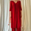 KORA Red Mirror Work Gathered Kurta Set -Textalux Sales 7623ka26 1