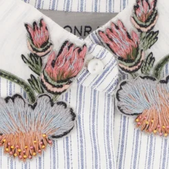 Moonray White Shirt With Forestia Embroidered Collar -Textalux Sales 76mr28 3