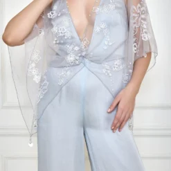 Dilnaz Ice Grey Sequinned Kaftan & Jumpsuit 6 Dilnaz Ice Grey Sequinned Kaftan & Jumpsuit -Textalux Sales 7723diz63 2