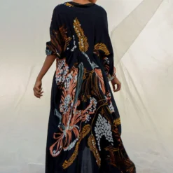 Bennch Black Window Leaf Printed Kaftan -Textalux Sales 8323be22 6