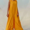 Bennch Yellow Flared Sleeveless Jumpsuit -Textalux Sales 8323be26 1