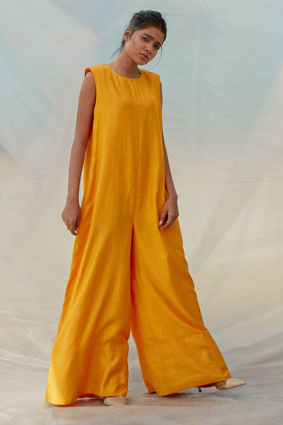 Bennch Yellow Flared Sleeveless Jumpsuit 3 Bennch Yellow Flared Sleeveless Jumpsuit