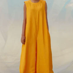 Bennch Yellow Flared Sleeveless Jumpsuit 8 Bennch Yellow Flared Sleeveless Jumpsuit -Textalux Sales 8323be26 2