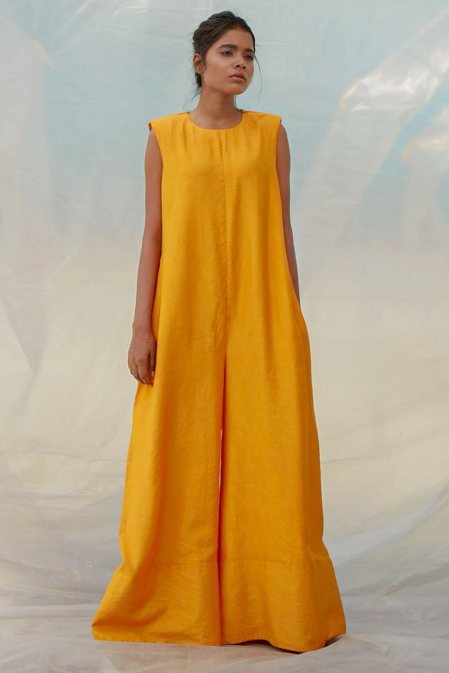 Bennch Yellow Flared Sleeveless Jumpsuit 4 Bennch Yellow Flared Sleeveless Jumpsuit - Image 2