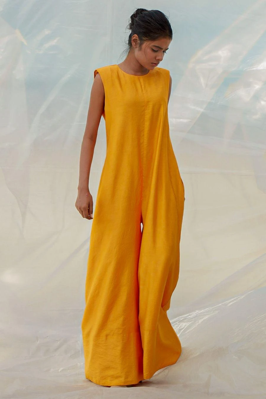 Bennch Yellow Flared Sleeveless Jumpsuit 5 Bennch Yellow Flared Sleeveless Jumpsuit - Image 3