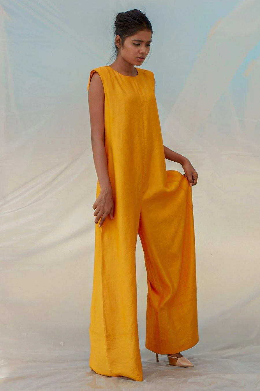 Bennch Yellow Flared Sleeveless Jumpsuit 6 Bennch Yellow Flared Sleeveless Jumpsuit - Image 4