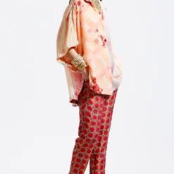 Aseem Kapoor Peach Printed Shirt With Embroidered Collar 8 Aseem Kapoor Peach Printed Shirt With Embroidered Collar -Textalux Sales 83ak1 2