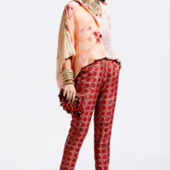 Aseem Kapoor Peach Printed Shirt With Embroidered Collar 10 Aseem Kapoor Peach Printed Shirt With Embroidered Collar -Textalux Sales 83ak1 4