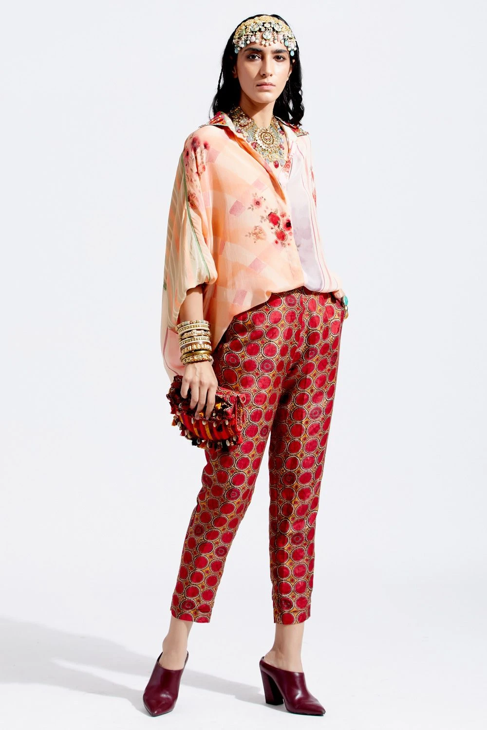 Aseem Kapoor Peach Printed Shirt With Embroidered Collar 6 Aseem Kapoor Peach Printed Shirt With Embroidered Collar - Image 4