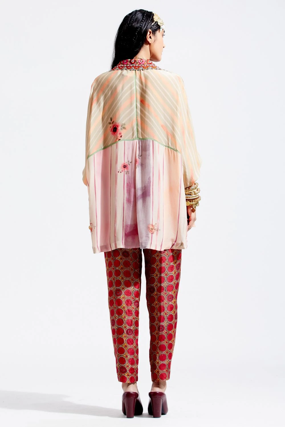 Aseem Kapoor Peach Printed Shirt With Embroidered Collar 7 Aseem Kapoor Peach Printed Shirt With Embroidered Collar - Image 5