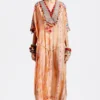 Aseem Kapoor Peach Textured Kaftan Jumpsuit -Textalux Sales 83ak4 1