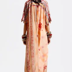 Aseem Kapoor Peach Textured Kaftan Jumpsuit -Textalux Sales 83ak4 4