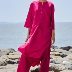 Mati Pink Placket Tunic Set 6 Mati Pink Placket Tunic Set -Textalux Sales 8523mk53 2