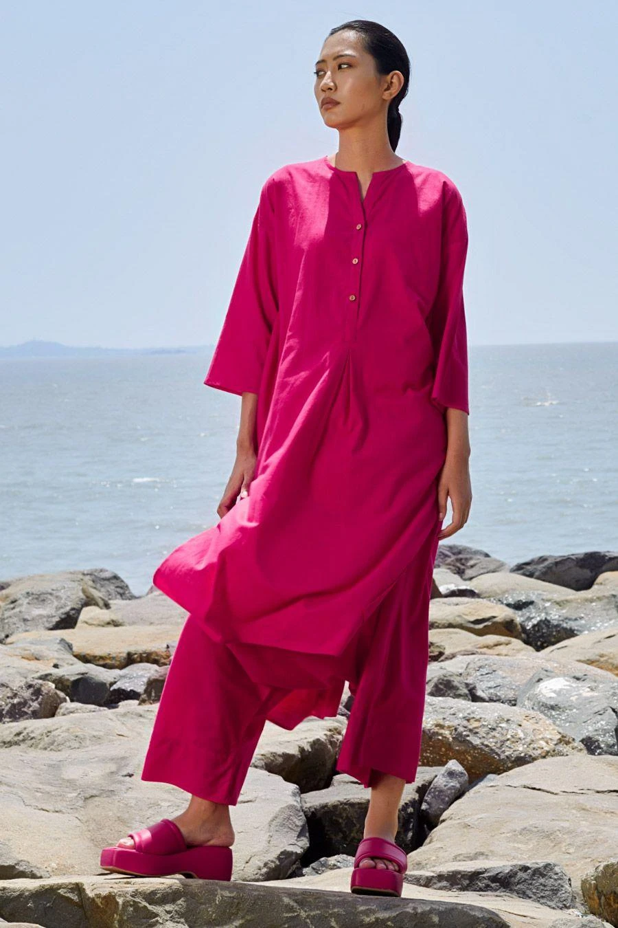 Mati Pink Placket Tunic Set 4 Mati Pink Placket Tunic Set - Image 2