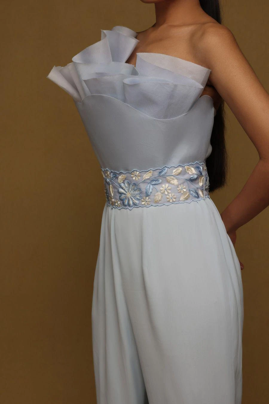 Shriya Som Blue Textured Jumpsuit 4 Shriya Som Blue Textured Jumpsuit - Image 2